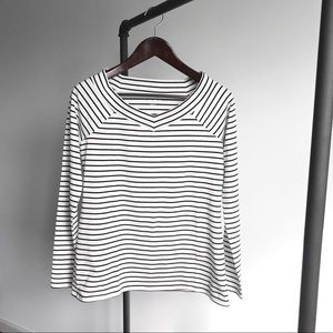 NWT LOFT Striped Long Sleeve V-Neck Top